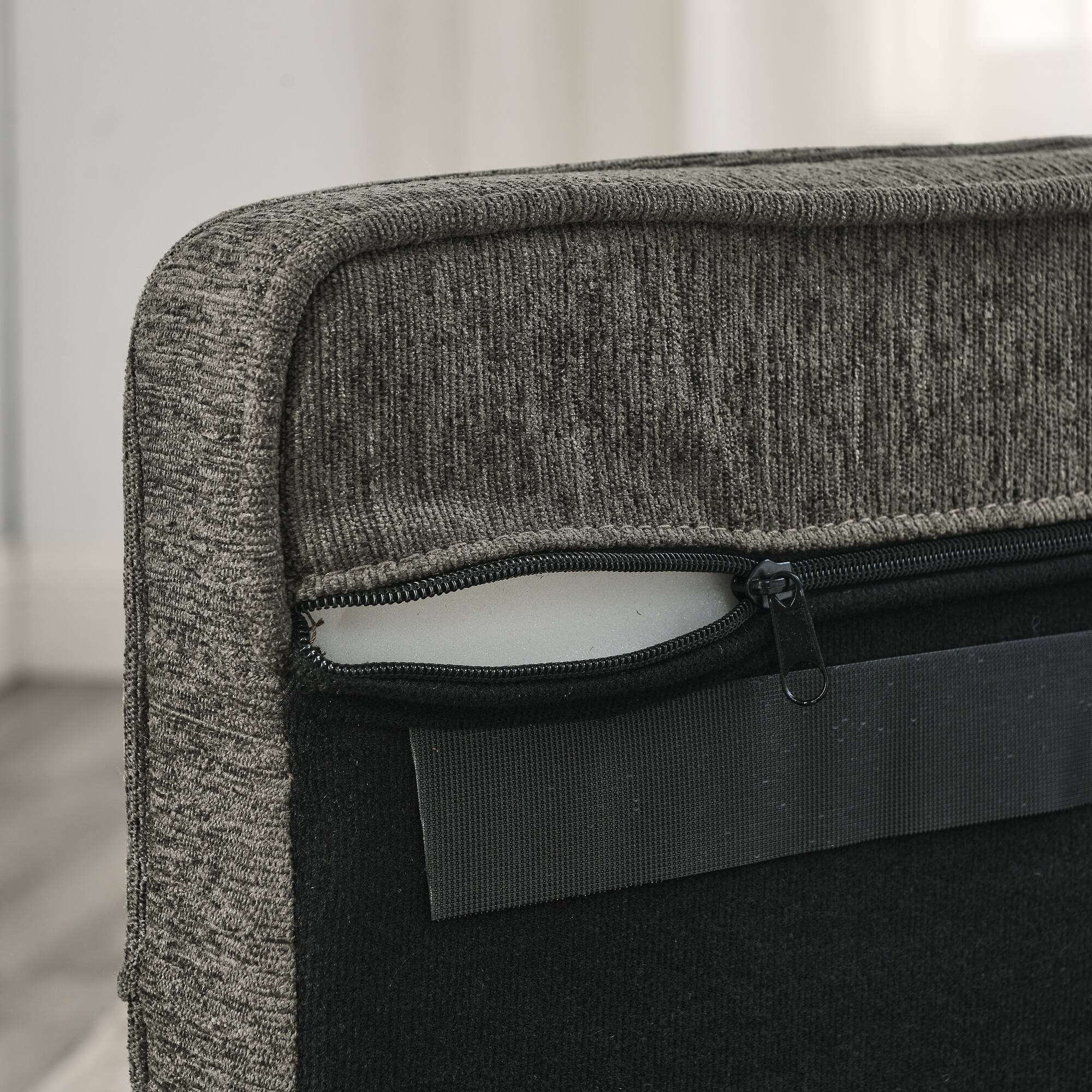 Alt View 2. Siljoy - Elevated Pet Sofa Bed for Small & Medium Dogs, Modern Durable Rectangle Dog Couch, Dark Grey - Dark Gray.