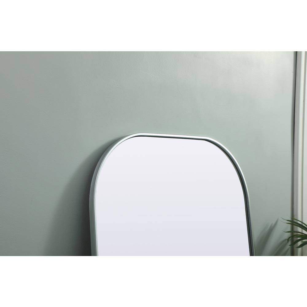 Back. Elegant Decor - Metal Frame Arch Full Length Mirror 32x66 Inch in Silver - Silver.