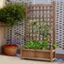 Alt View 5. Costway - Solid Wood Planter Box with Trellis Weather-Resistant Outdoor 25''x11''x48'' - Dark brown.