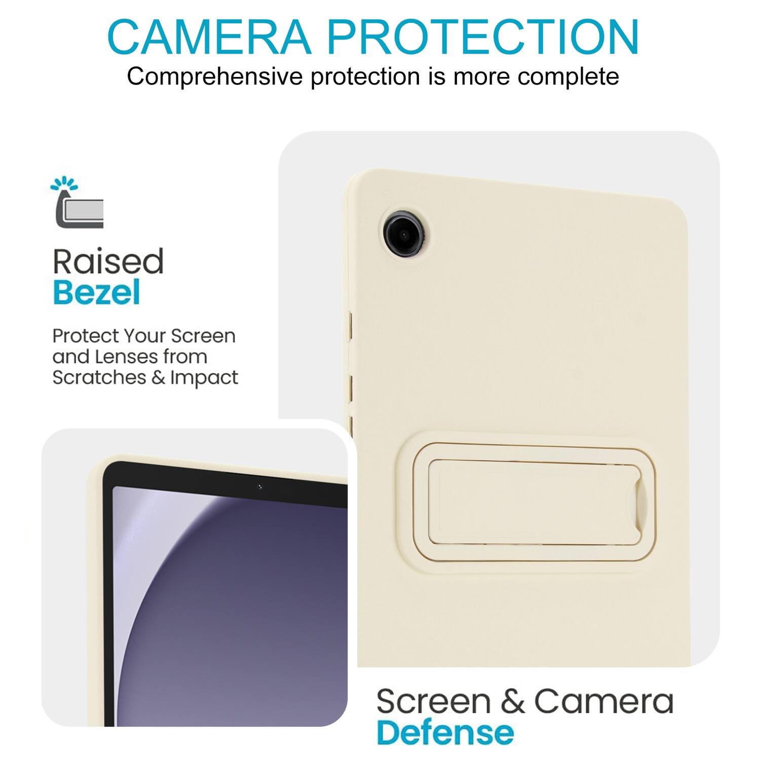 CAMERA PROTECTION  
Comprehensive protection is more complete  

Raised Bezel  
Protect Your Screen and Lenses from Scratches & Impact  

Screen & Camera Defense
