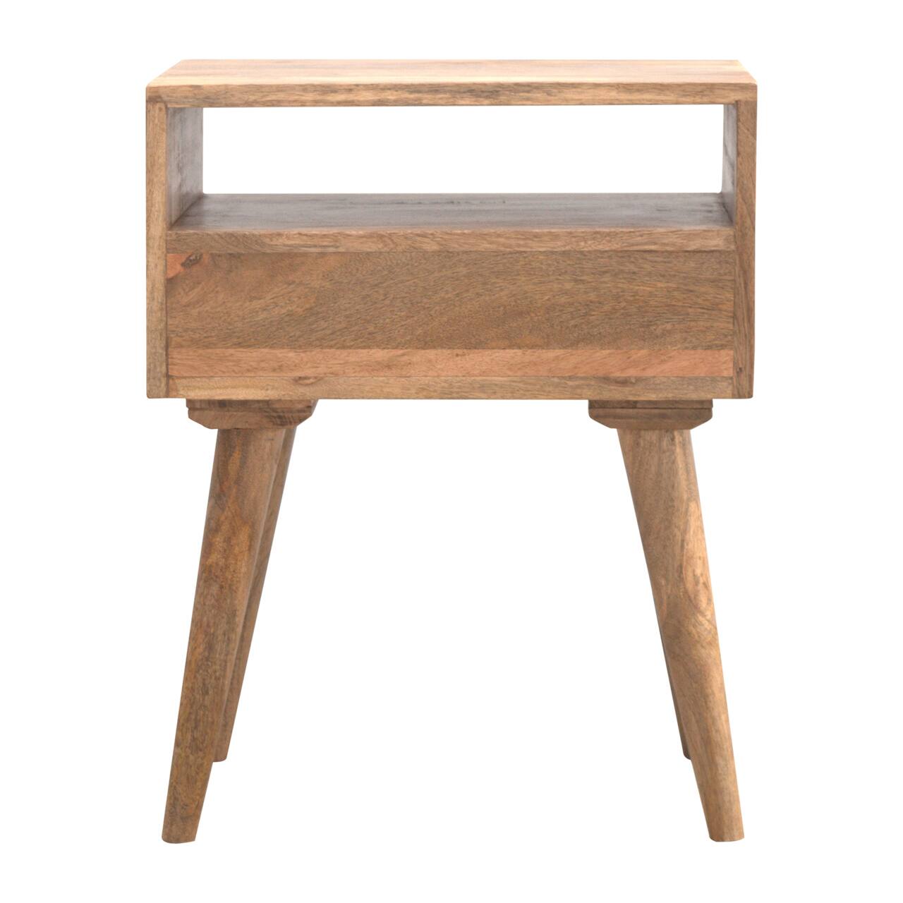 Alt View 4. Artisan Furniture - Artisan Furniture Solid Wood Modern Nightstand with 1 Drawer, 1 Open Slot, Nordic Legs, Oak-ish, Light Brown - Oak.