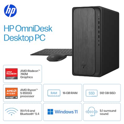 HP OmniDesk Desktop AMD Ryzen 5 8500G 2024 16GB DDR5 Memory 512GB HP OmniDesk Desktop AMD Ryzen 5 8500G 2024 16GB DDR5 Memory 512GB
