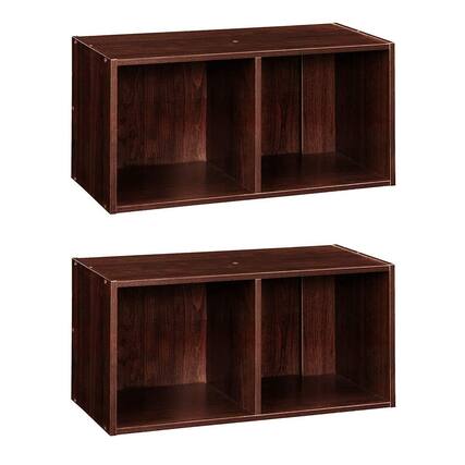 Front. ClosetMaid - ClosetMaid Decorative Stackable 2-Cube Cubeicals Organizer, Dark Cherry (2 Pack) - Dark Cherry.