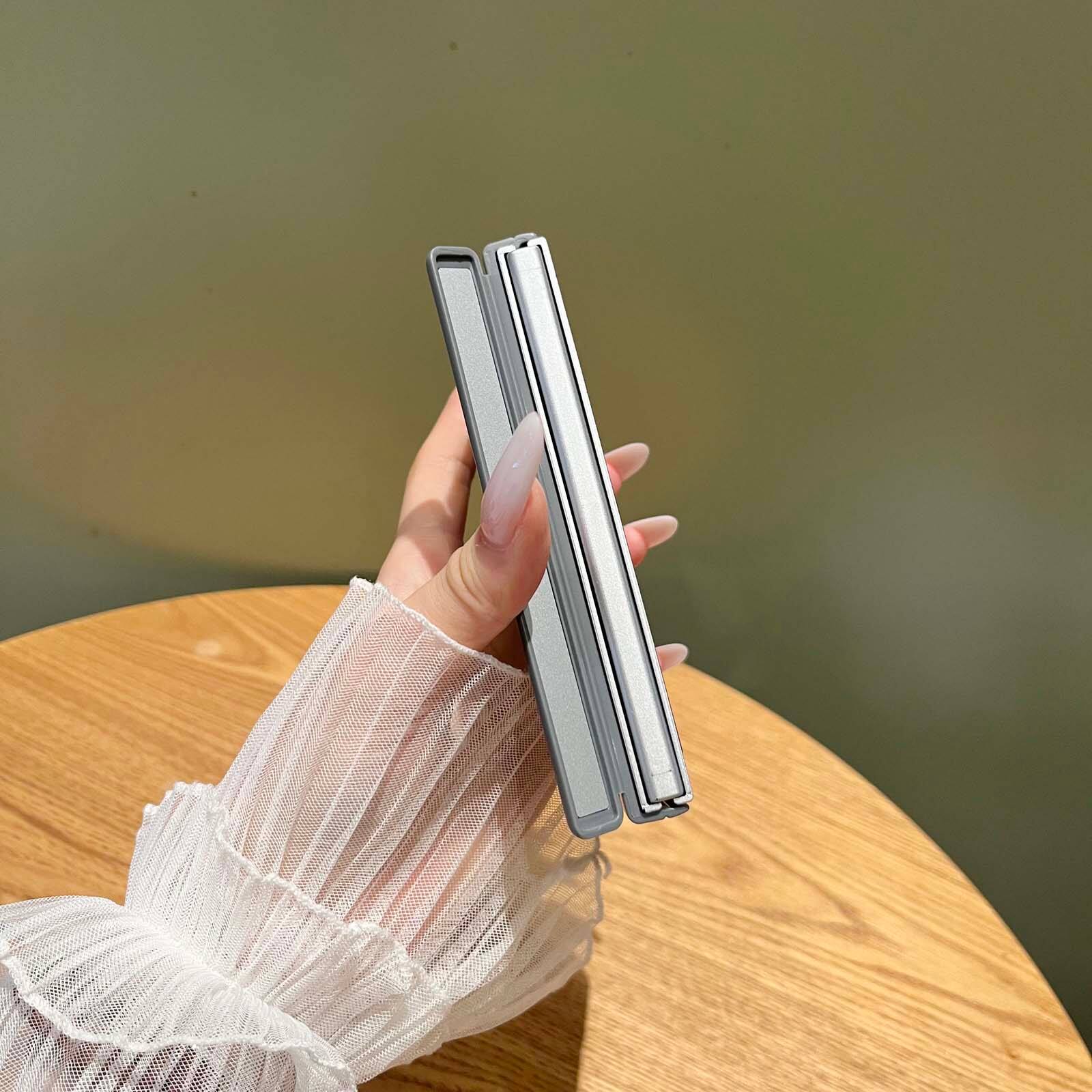Alt View 1. Dteck - Shockproof Magnetic Back Case for Samsung Galaxy Z Fold8, Slim Hybrid Cover with Hinge Guard, Raised Edge Screen Camera - Gray.