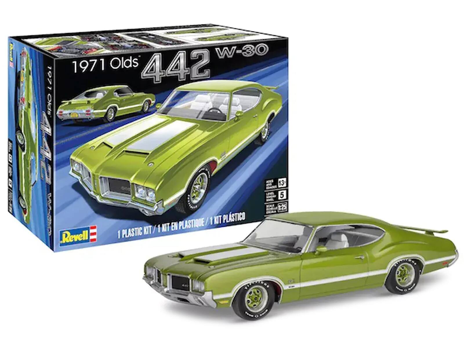 1971 Olds 442 W-30  
MD Revell  
1 KIT PLASTICO  
1 PLASTIC KIT  
1 NOT EN PLASTIQUE  
1 NOT PLASTICO  
13 5 125