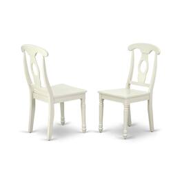 East West Furniture - Dining Room Set Linen White - Brown
