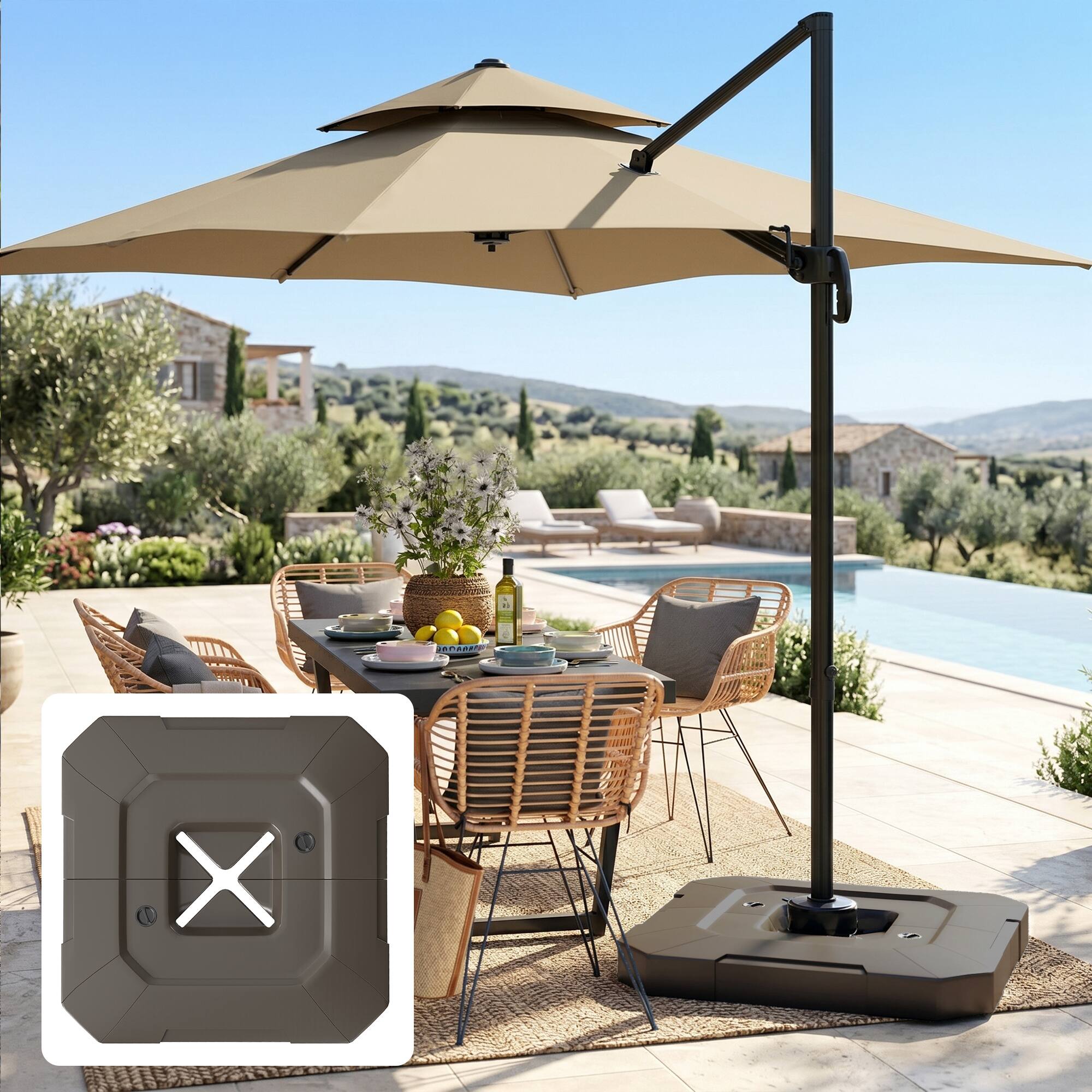 Alt View 7. Outsunny - Cantilever Umbrella Base Weight Set.