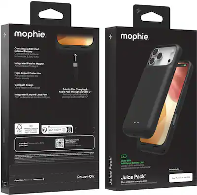 Mophie - Juice Pack Apple iPhone 17 Pro Max - Black Mophie - Juice Pack Apple iPhone 17 Pro Max - Black