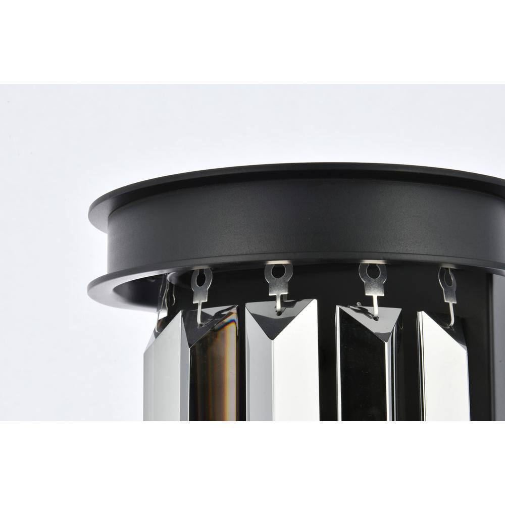 Alt View 2. Urban Classic - Sydney 2 light Matte Black Wall Sconce Silver Shade (Grey) Royal Cut Crystal - Matte Black.