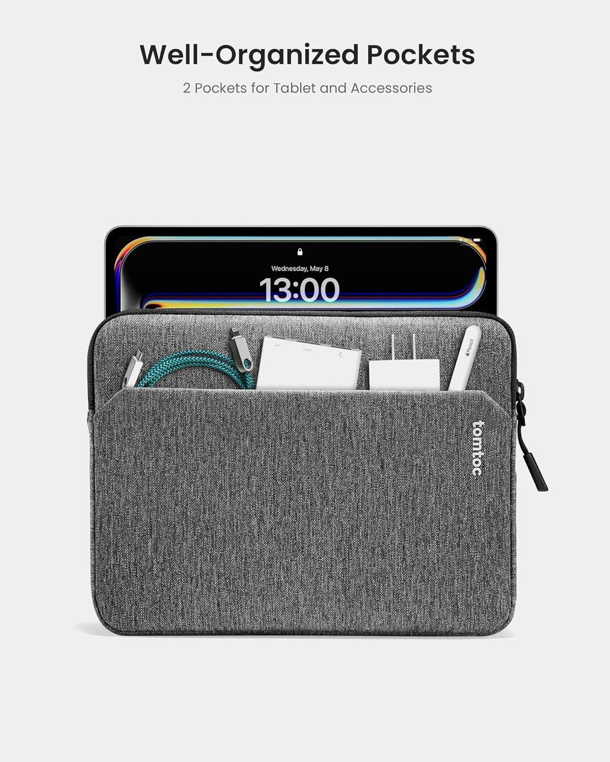 tomtoc Light B18 Slim Tablet Sleeve for 12.9 13 Inch iPad Air/Pro M5/M4 ...
