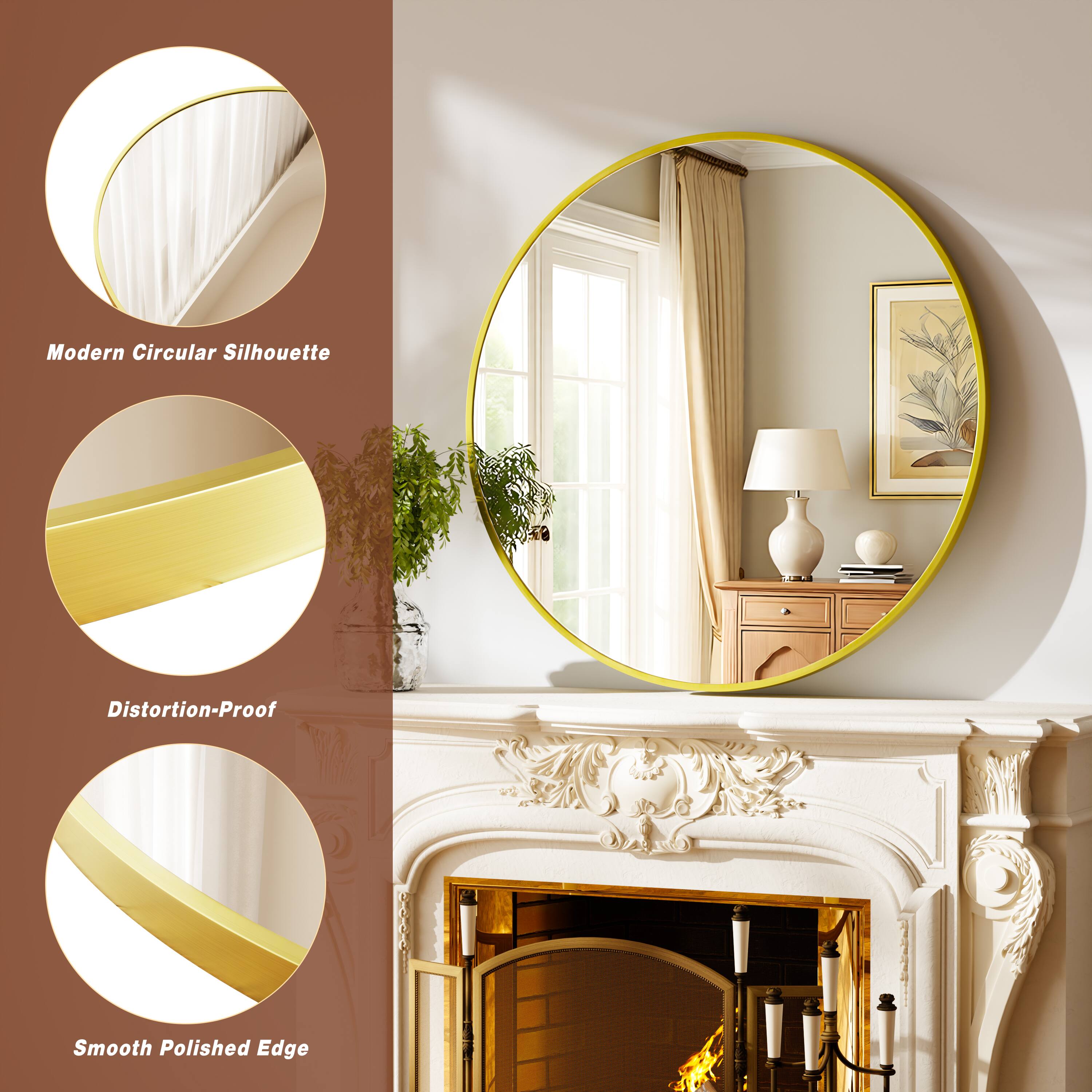 Modern Circular Silhouette  
Distortion-Proof  
Smooth Polished Edge