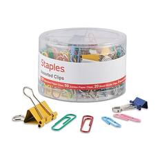 Staples Assorted Clips
- 50 Standard Paper Clips
- 50 Jumbo Paper Clips
- 20 Small Binder Clips