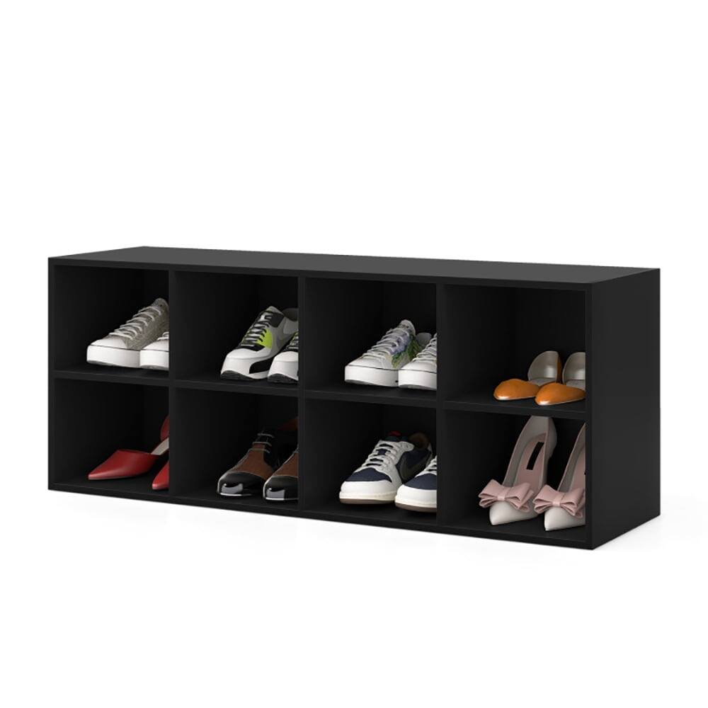 Alt View 3. Pefilos - 8 Cubbies Shoe Organizer with 500 LBS Weight Capacity-Black, Shoe Storage Organizer for Entryway & Closet - Black.
