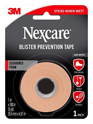 3M - Nexcare Blister Prevention Tape, Waterproof Foam Medical Tape, Sticks Firmly to Skin to Help Prevent Blisters - 1 In x 5