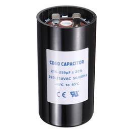 Unique Bargains - CD60 Capacitor 216-259uF 220-250VAC Run Motor Start Capacitor 50/60Hz for Electric Fan Motor Well Pump - Black