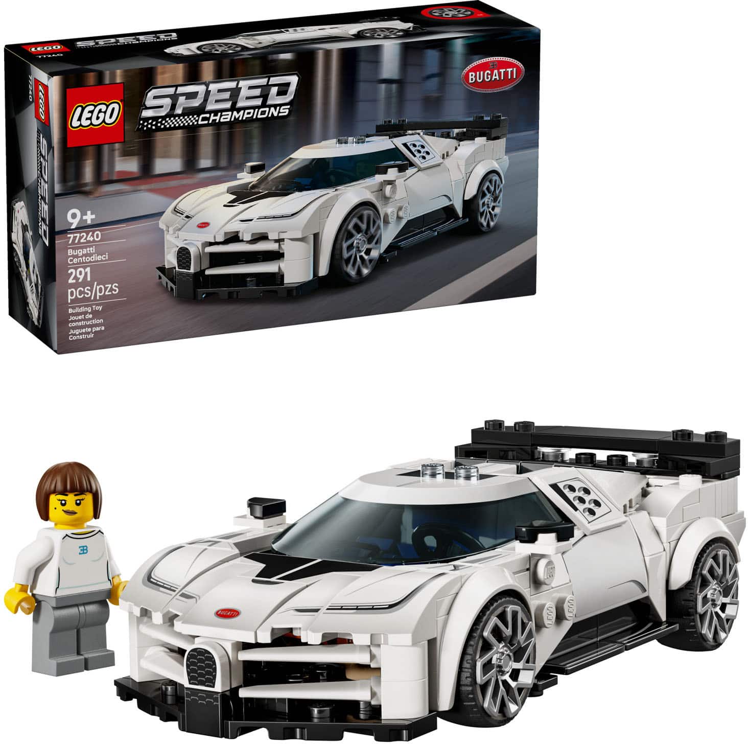 LEGO - Speed Champions Bugatti Centodieci Hyper Sports Car 77240 - Front_Zoom