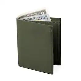 ALPAKA - Bifold Coin Wallet Bifold Coin Wallet with Magnetic Coin Pouch, RFID Protection,Flat Bill Sleeve,Gift-Ready Box - Green Axogrid 210D