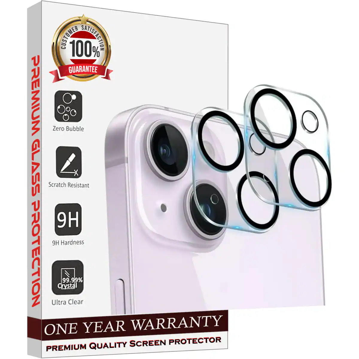 Entronix - Camera Lens Protector for iPhone 15 - 2-Pack - Clear