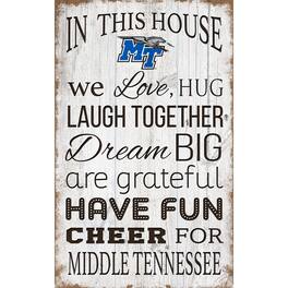 Fan Creations - MTSU Blue Raiders 11'' x 19'' Team In This House Sign - Multicolor