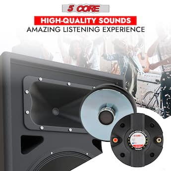 5 CORE Compression Driver 3.5 Inch Tweeter Horn Audio Throat 220W 5 CORE Compression Driver 3.5 Inch Tweeter Horn Audio Throat 220W