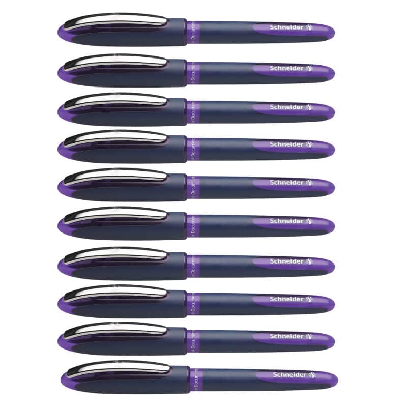 Schneider - One Business Rollerball Pens, 0.6mm, Violet, Pack of 10