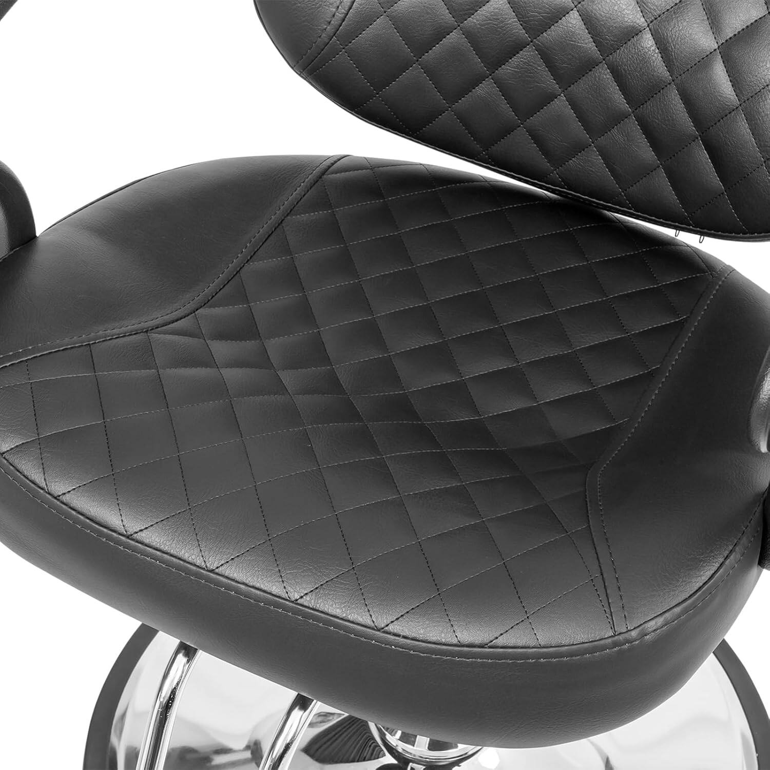 Alt View 4. Winado - Professional Hydraulic Salon Chair with T-Footrest, Adjustable Height,360° Swivel for Hair Stylists, Barbershop, Beauty - Black.