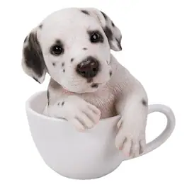 Pacific Trading - Dalmatian Puppy in Teacup Pups Figurine 6 inch Black and White