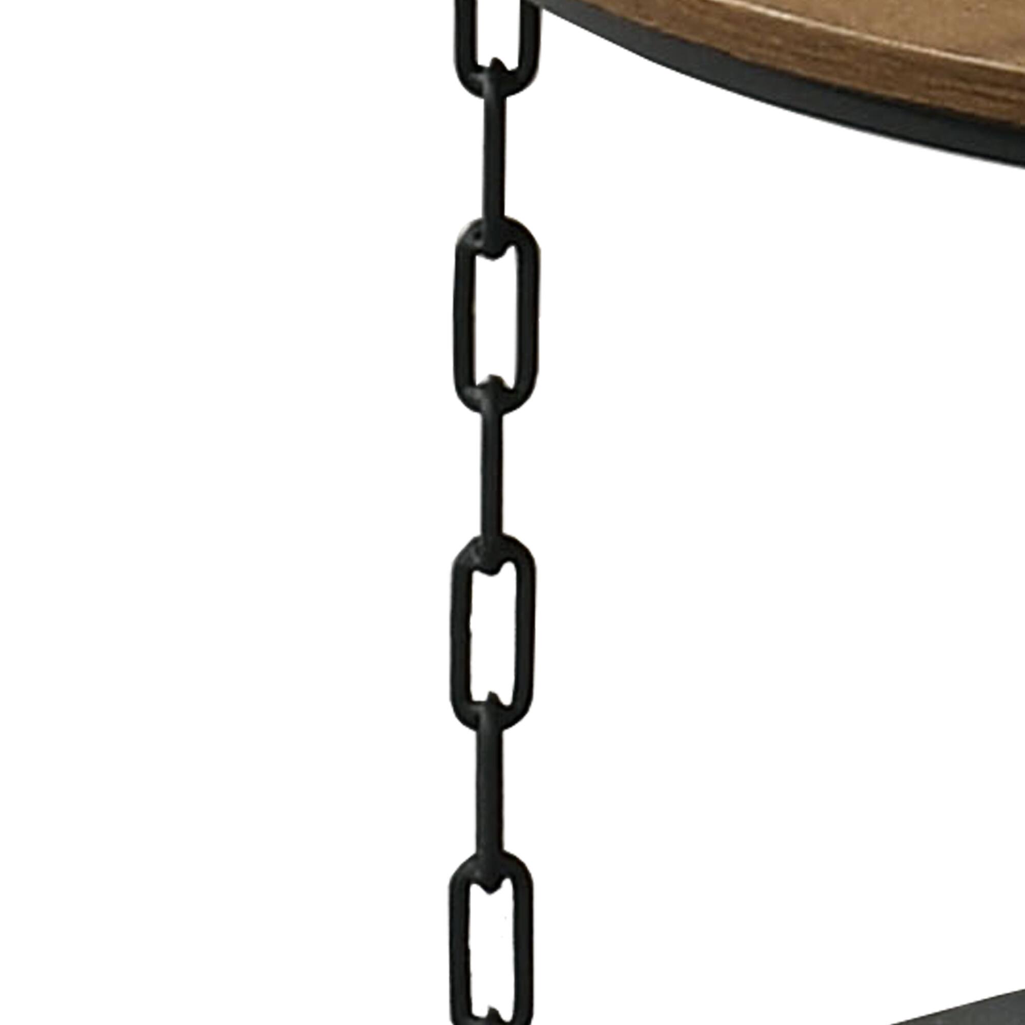 Alt View 2. Vaczon - 3 Piece Rustic Industrial Coffee and Side Table Set with Chain-Metal Frame and 2-Tier Storage - Natural.