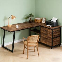 Forest'nSky - Extensive Office Desk,Computer Desk,Elegant Writing Desk - Brown