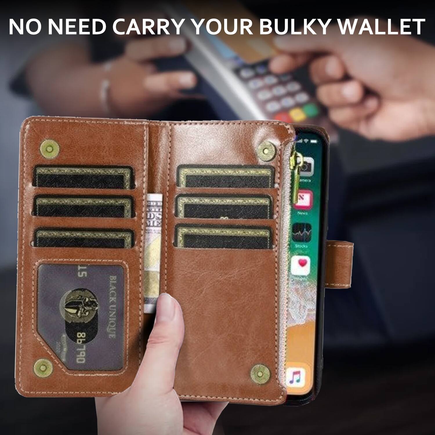NO NEED CARRY YOUR BULKY WALLET

BLACK UNIQUE