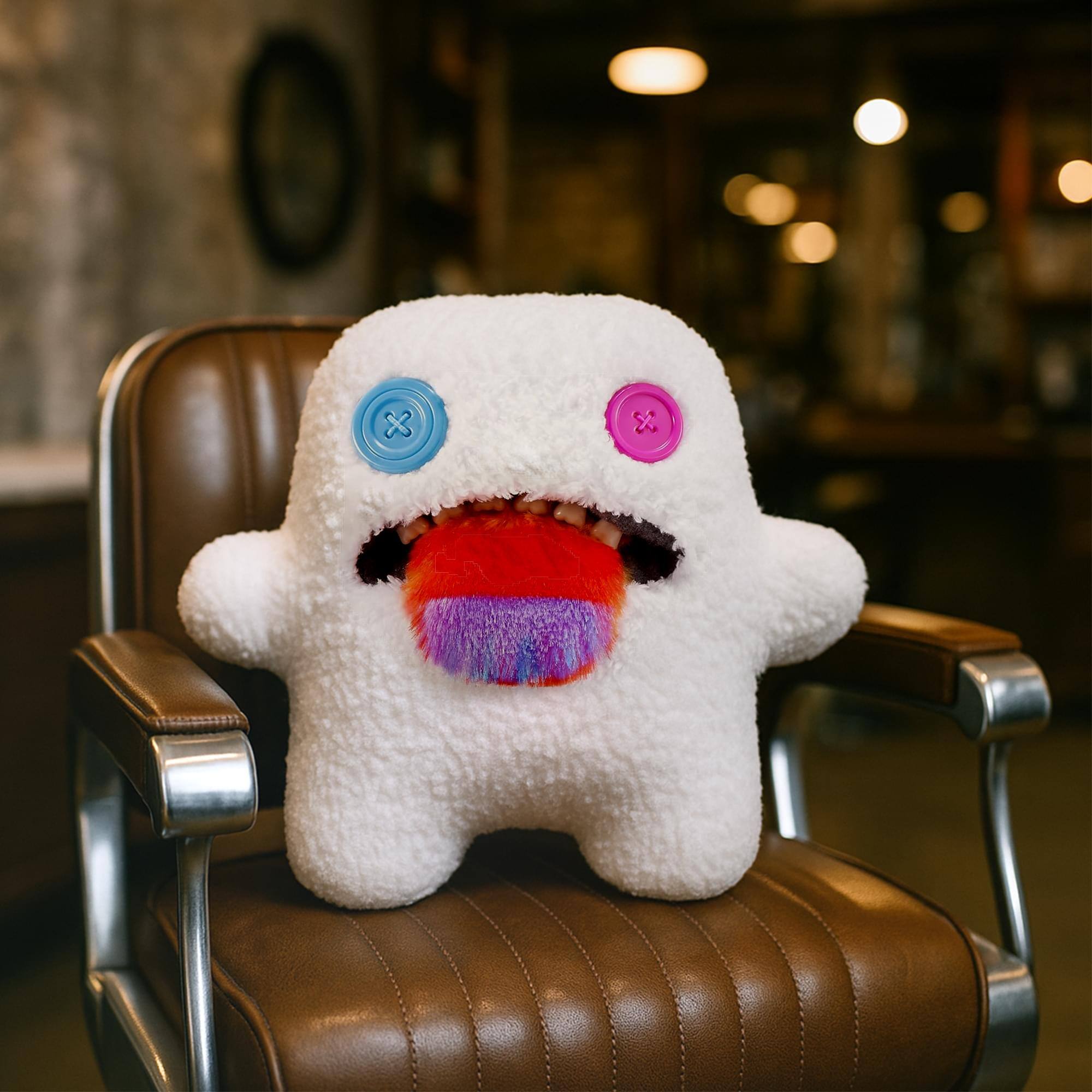 Alt View 3. ZURU - Fuggler Hairy Fuggs 9 Inch Plush | Oogah Boogah (Rainbow Tongue) - Multi-Colored.