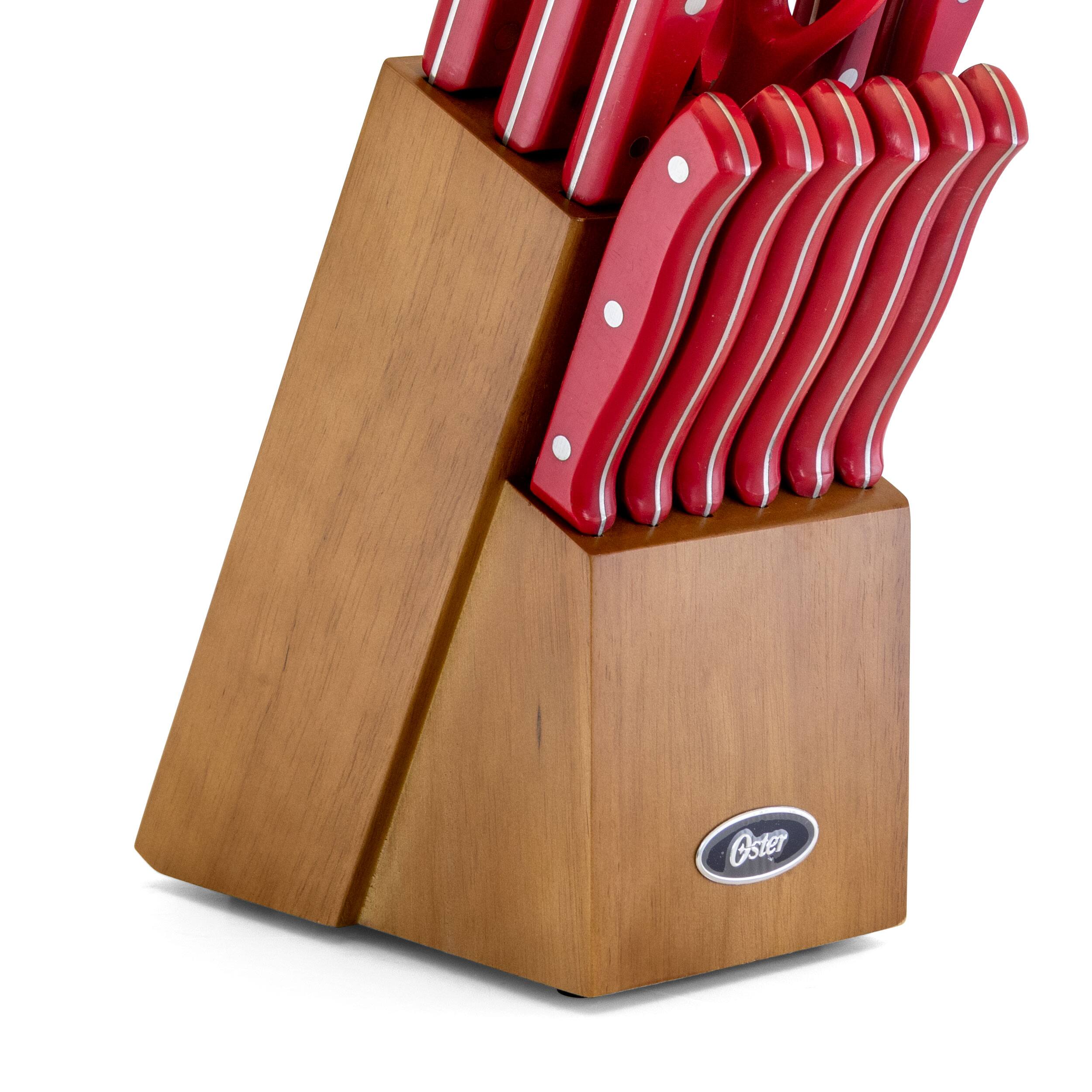 Alt View 4. Oster - Oster Evansville 14 Piece Stainless Steel Cutlery Set with Red Handles - Red.