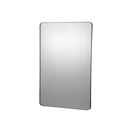 Front. VEVOR - Wall Mounted Makeup Mirror, 0.15" Thick, 30" x 40" Mirror with Aluminium Alloy Frame & Explosion-Proof Film - Black.