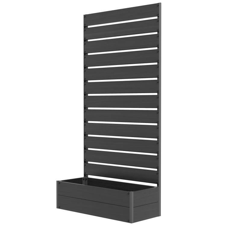 Alt View 10. PULUZ - Trellis Planter for Climbing Plants, Raised Garden Bed with Trellis, Planter Box for Outdoor Garden - Black.