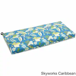 Blazing Needles - 45-inch by 19-inch Outdoor Spun Polyester Loveseat Cushion - Skyworks Caribbean