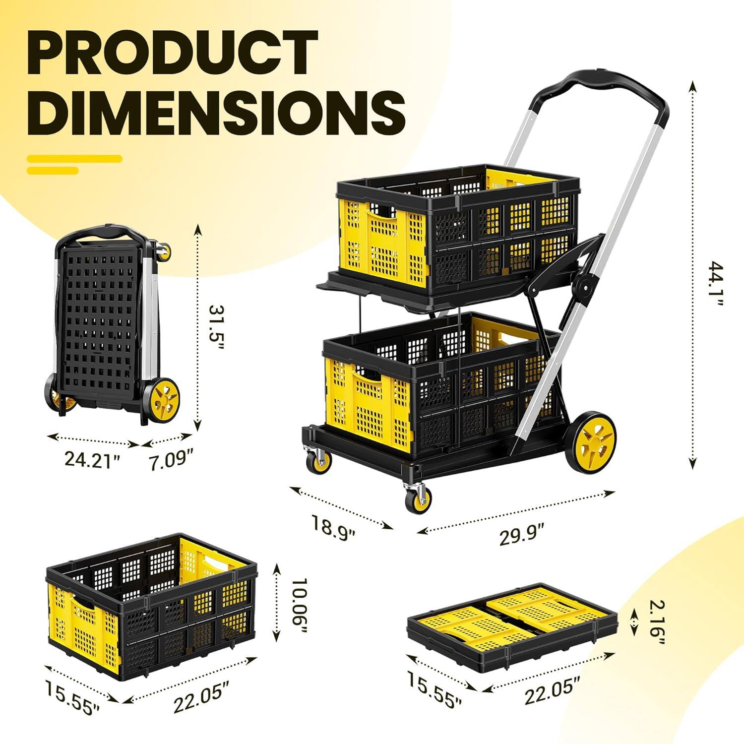 PRODUCT DIMENSIONS
31.5" = 24.21" 7.09"
44.1" = 29.9"
15.55" 22.05" = 18.9" 10.06"
2.16"