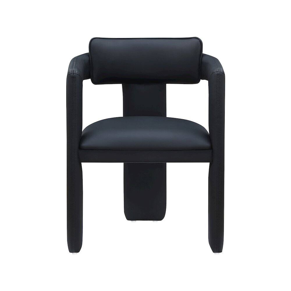 Alt View 2. Meridian Furniture - Brenda Black Vegan Leather Dining Chair, Set of 2 - Black.