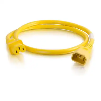 Front. C2G - 757120174967 17496 4-feet (1.2m) 18AWG Power Cord - Yellow - For PDU, Switch, Server - 250 Volts AC - 10 Amps - IEC 6032 - Yellow.
