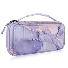 Fintie - Carrying Case for Nintendo Switch (2017) / Nintendo Switch OLED Model (2021) Shockproof Portable Travel Storage Bag - Lilac Marble