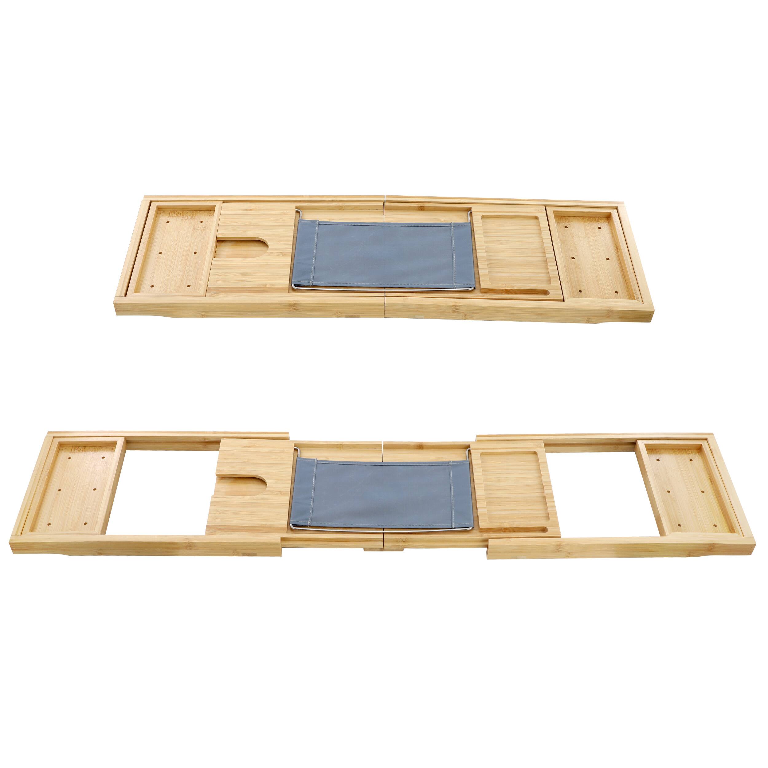 Alt View 2. MegaChef - MegaChef Expandable Bamboo Wood Bath Tray - Brown.