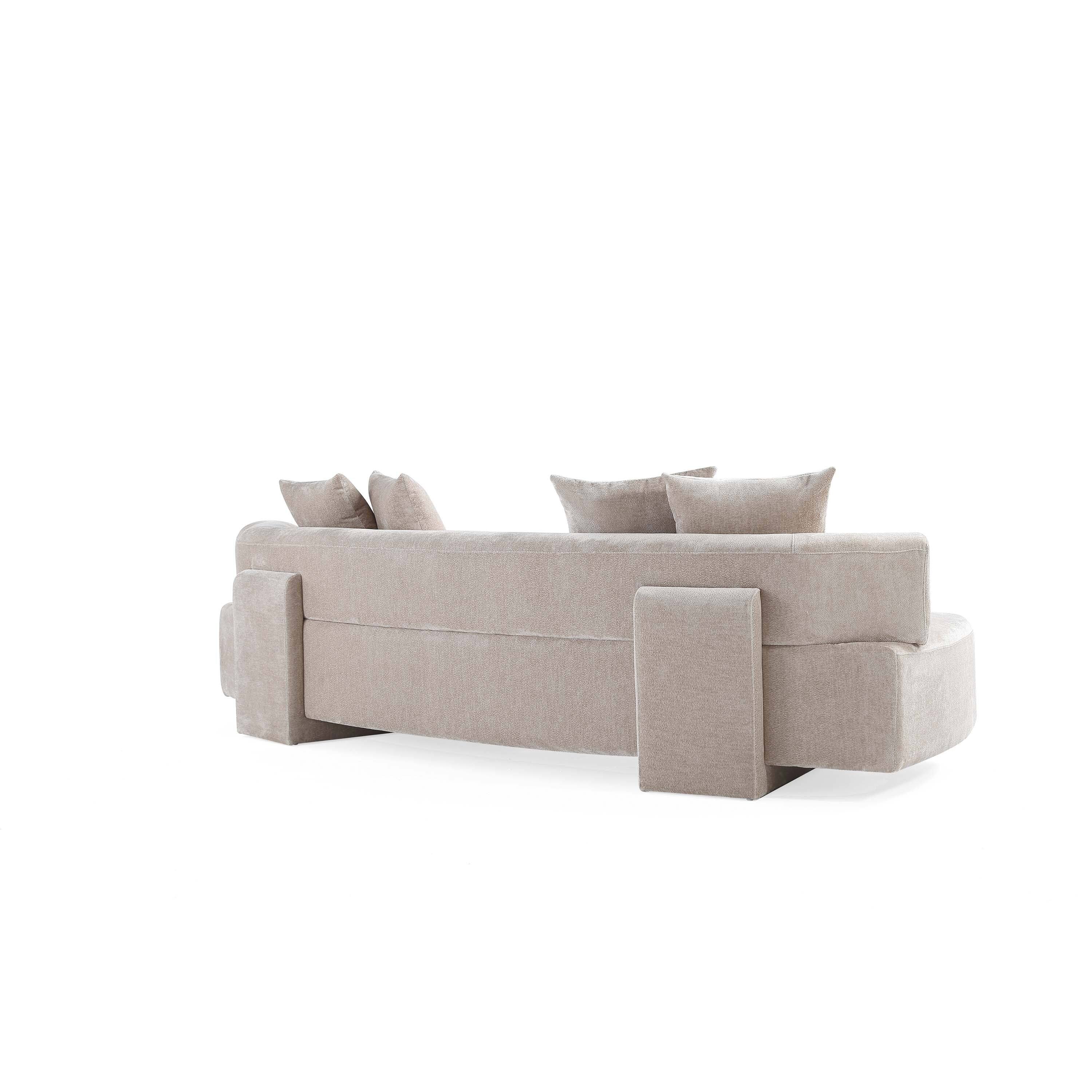 Alt View 4. Manhattan Comfort - Verandah Mid-Century Modern 112" Chenille Sofa - Beige.