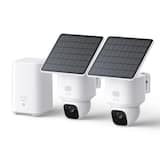 eufy - SoloCam E30, 2-Cam Pack Kit, Solar Camera Outdoor Wireless, 360° Pan, AI Tracking, 2K Clarity, No Monthly Fee - White