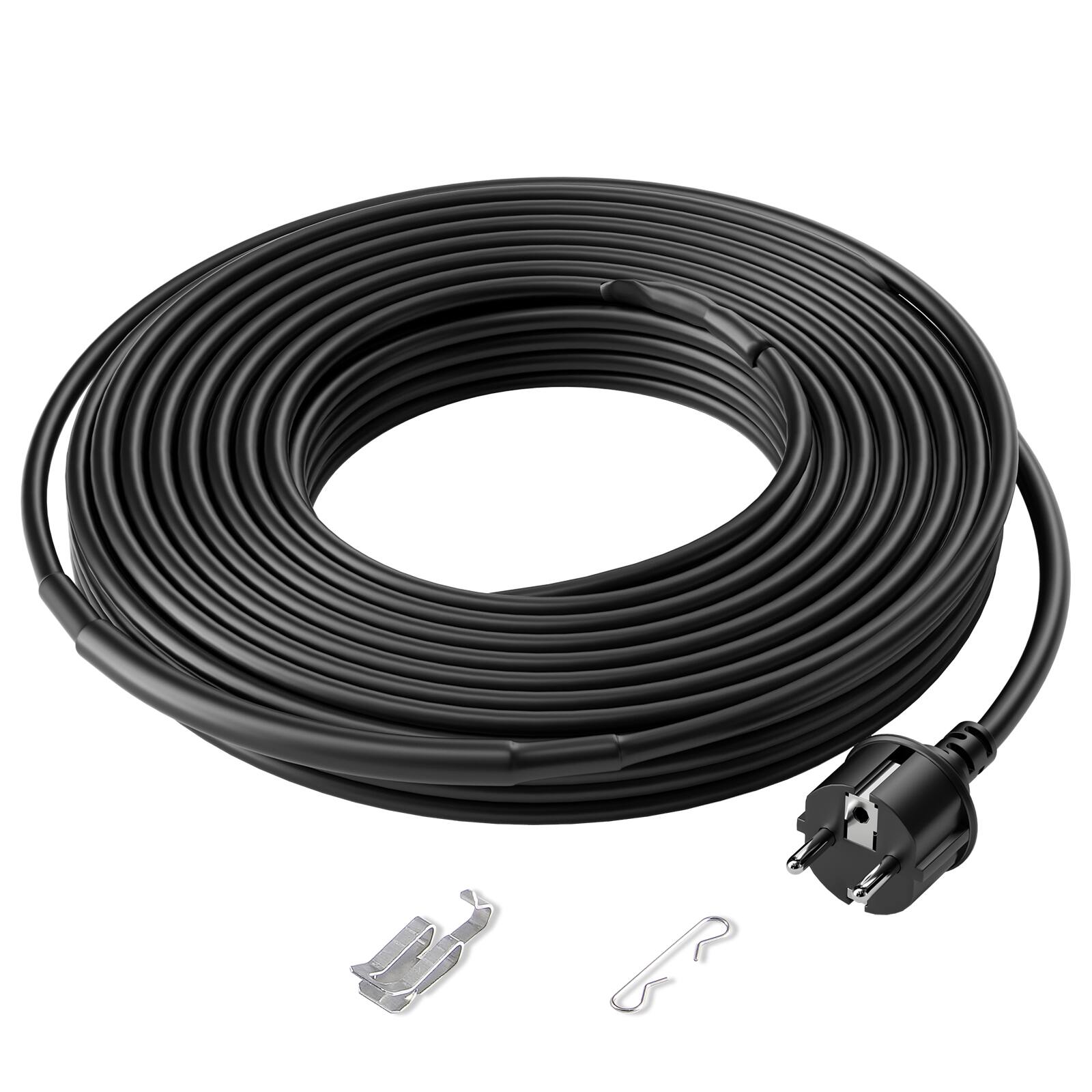Alt View 5. VEVOR - Self-Regulating Pipe Heating Cable, 30FT 5W/FT Heat Tape for Pipes, Roof Snow Melting De-icing, Gutter and Pipe Freeze - Black.