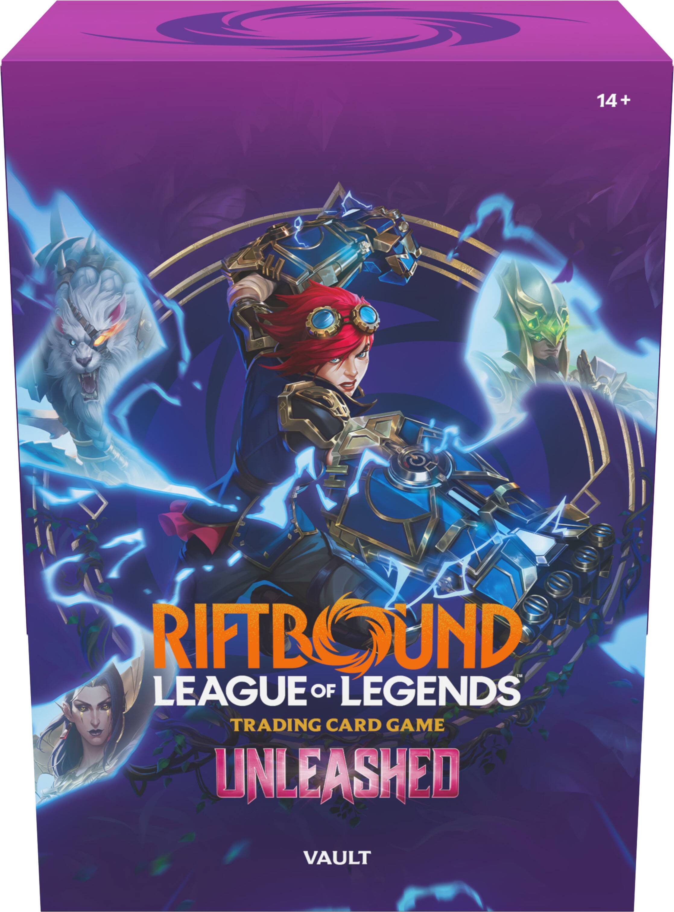 14+  
RIFTBOUND  
LEAGUE OF LEGENDS  
TRADING CARD GAME  
UNLEASHED  
VAULT