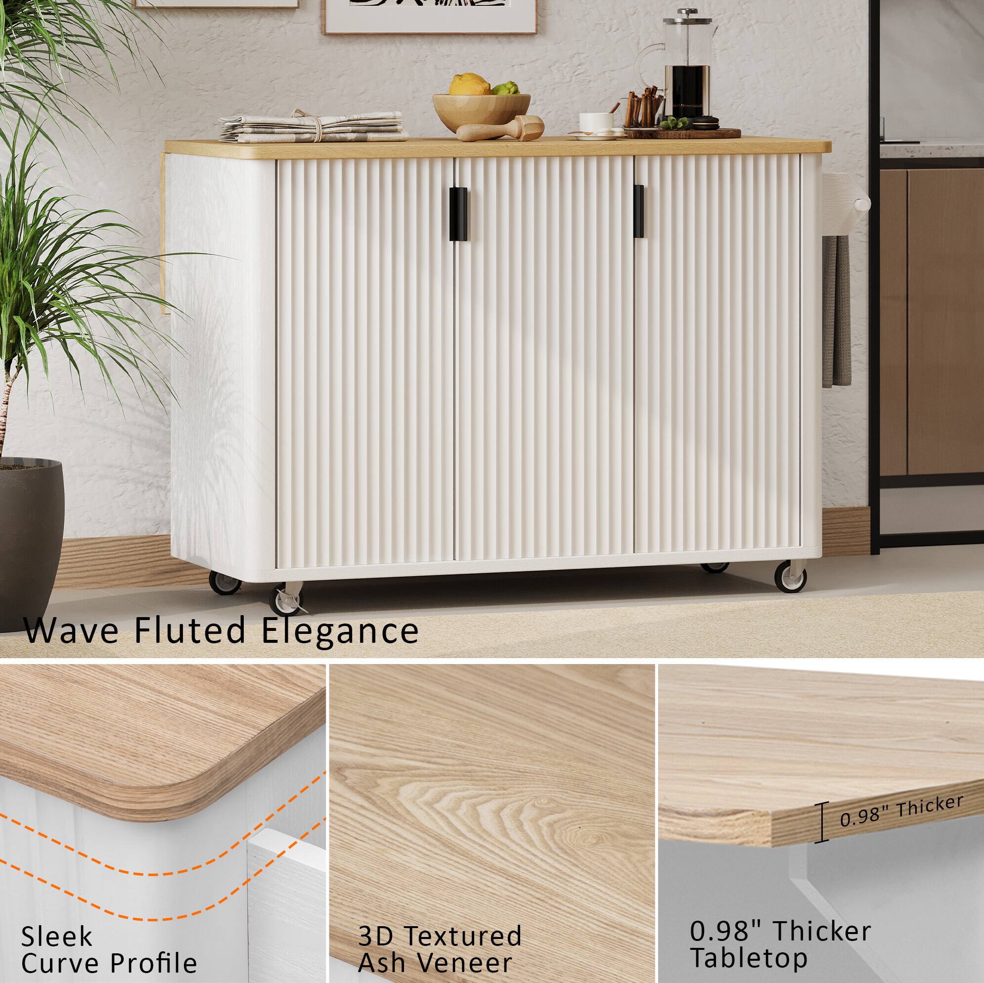 Wave Fluted Elegance

- Sleek Curve Profile
- 3D Textured Ash Veneer
- 0.98" Thicker Tabletop