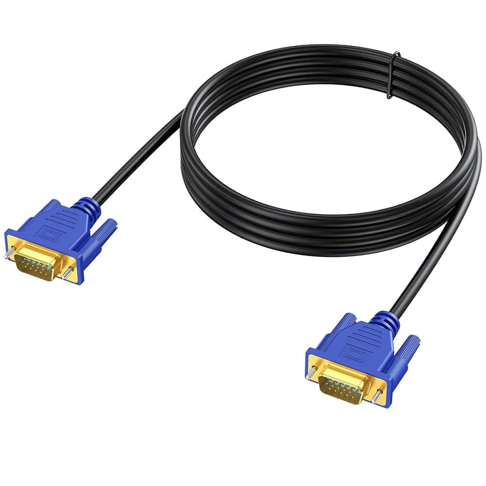 PARKER SLATER - VGA to VGA Cable – 1080P Full HD, Gold-Plated, 10 Ft Blue