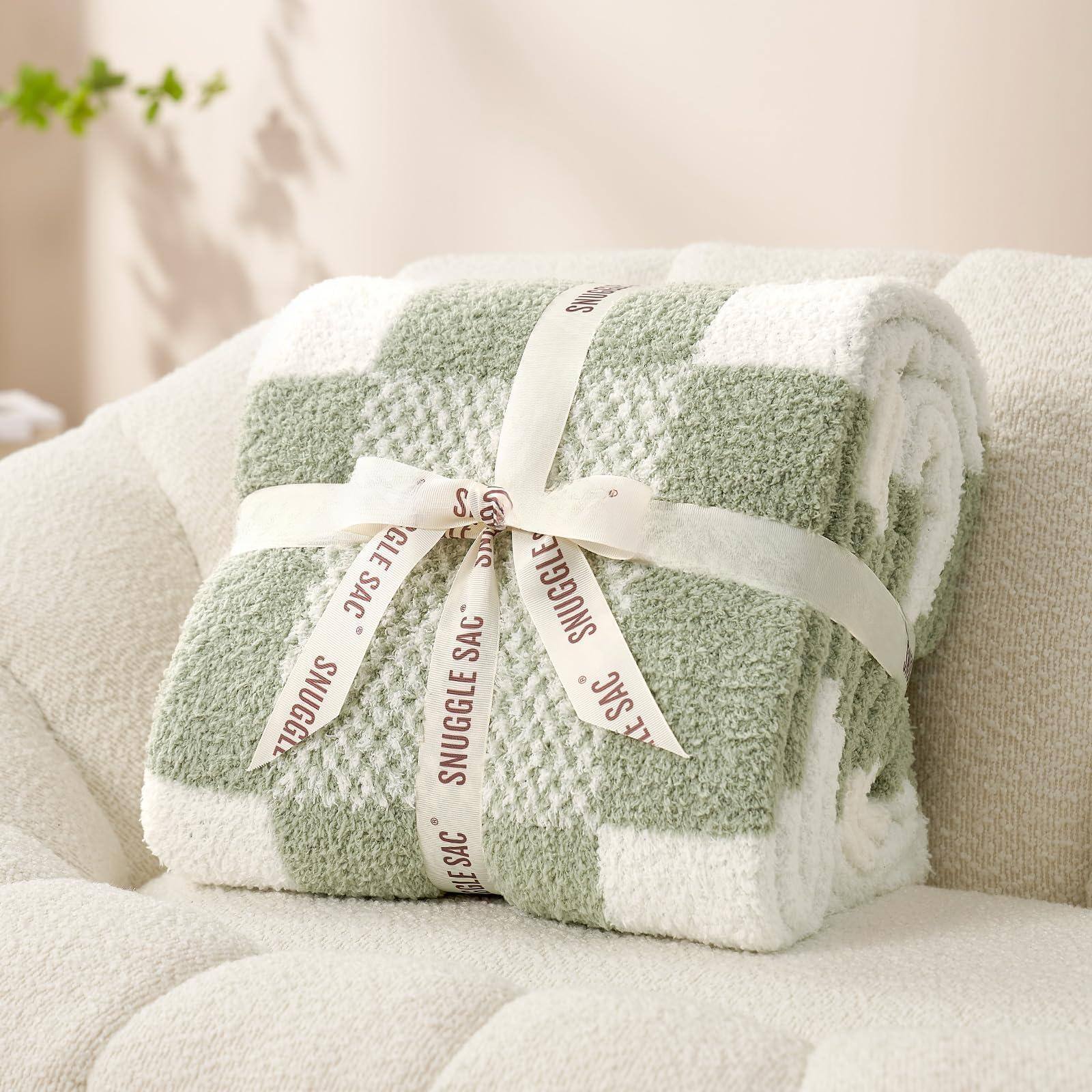 Checker Sage Green-Throw(50"x60")
