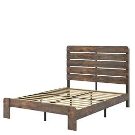 SlickBlue - Wooden Platform Bed Fram, Noise-Free, Easy Assembly, Large Under-Bed Storage, No Box Spring Required - Dark Brown