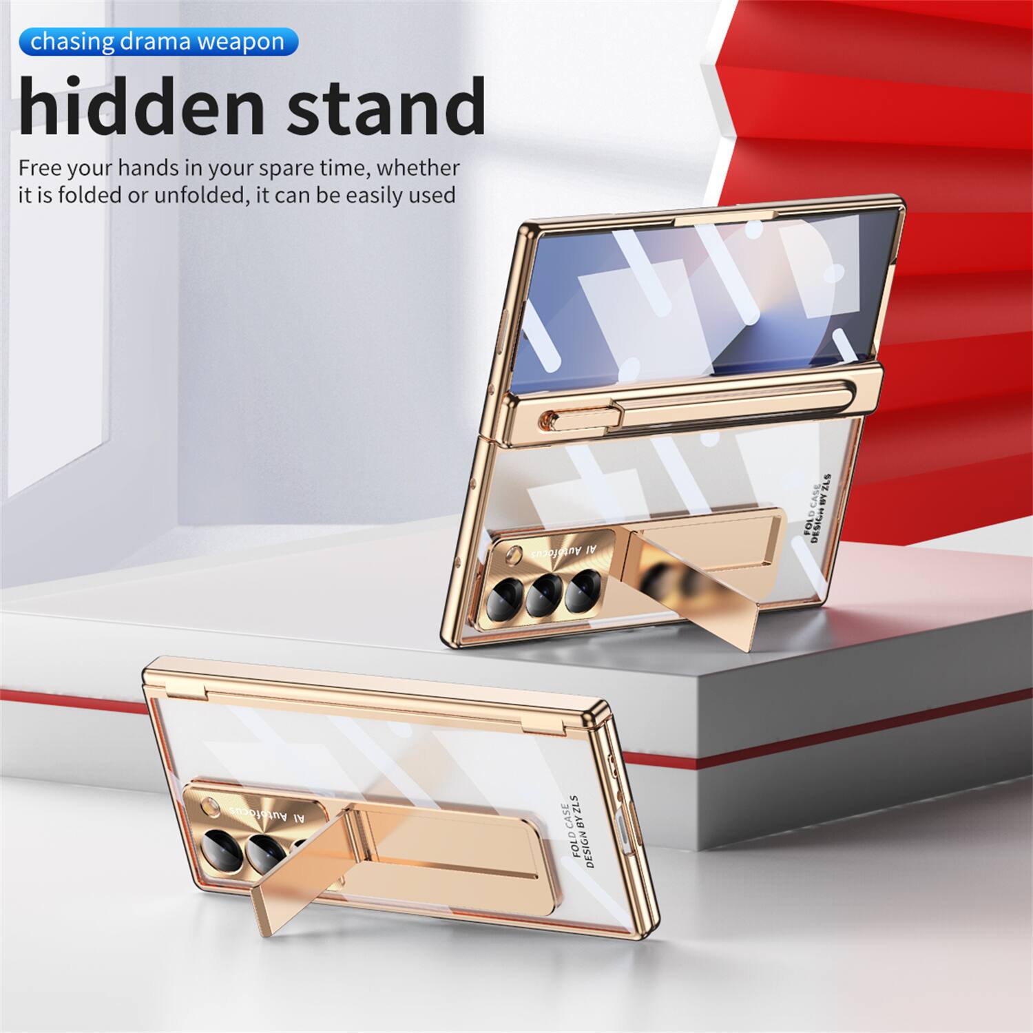 chasing drama weapon  
hidden stand  
Free your hands in your spare time, whether it is folded or unfolded, it can be easily used  

Autofocus AI  
ZLS Ass FOLD DESIGN  
Autofocus AI  
CASE OYZLS FOLD DESIGN