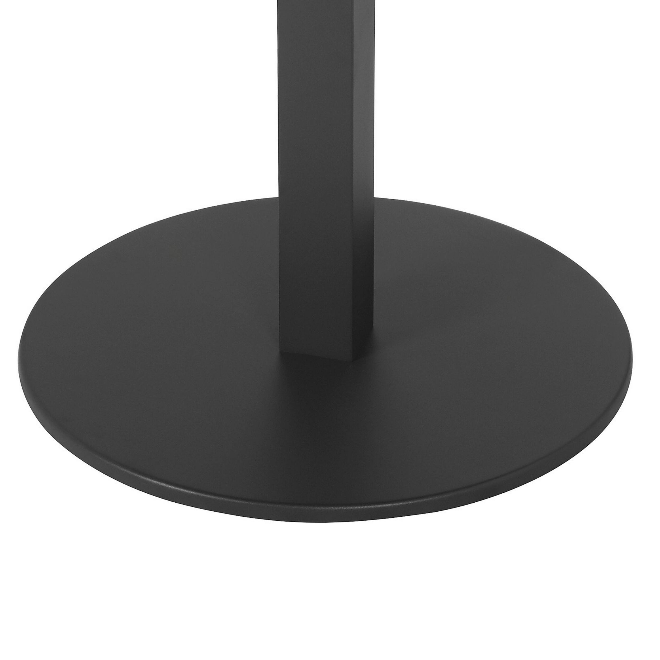 Back. Manhattan Lane - Keli 35 Inch Round Dining Table, Aluminum Frame, Foldable Design - Gray.